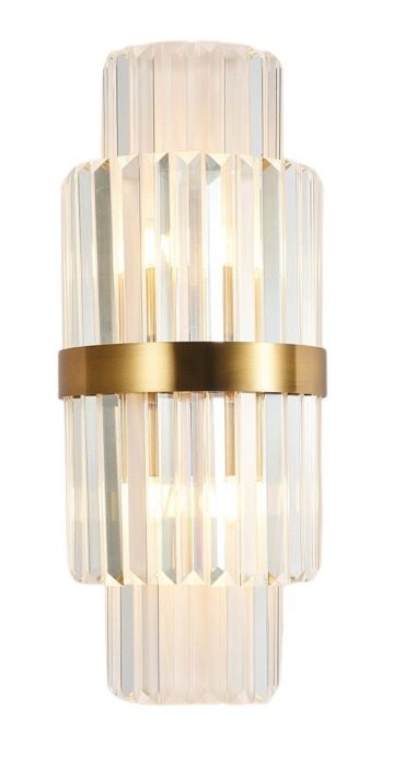 Arandela Metal Bronze e Cristal Transparente 55×23×11 cm DCB00236
