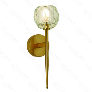 Arandela Metal Bronze e Cristal 15×34 cm - Sindora DCB02181