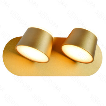Arandela Metal Dourado + Acrílico Luz Direta e Indireta 26×12CM – Sindora DCB03080