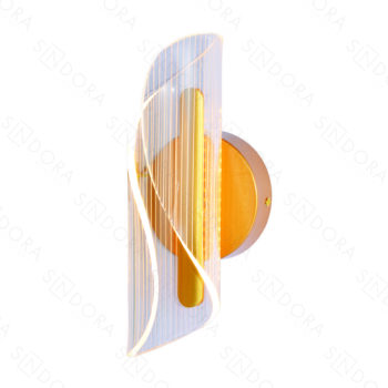 Arandela Metal Dourado e Acrílico 28×12×12CM – Sindora DCB03170