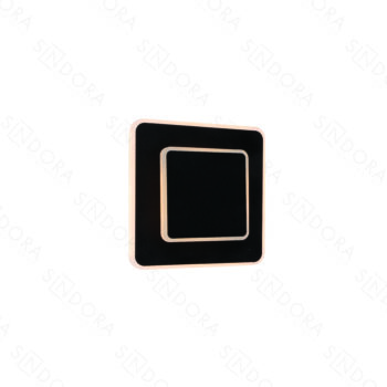 Arandela Metal Preto Escovado e Acrílico Ângulo Ajustável 21x21cm – Sindora DCB03280