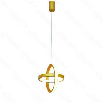 Pendente em Metal Dourado com Detalhes em Silicone 22CM - Sindora DCD03205