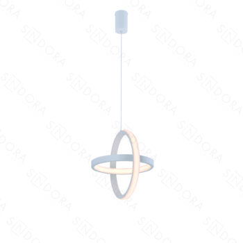 Pendente em Metal Branco com Detalhes em Silicone 22CM - Sindora DCD03207