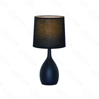 Abajur em Metal Preto com Cúpula de Linho 20x40CM - Sindora  DCT00538