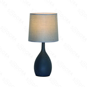 Abajur em Metal Cinza com Cúpula de Linho 20x40CM - Sindora  DCT00540