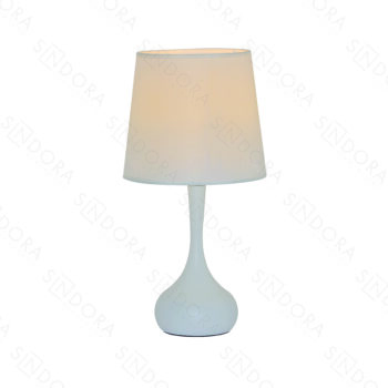 Abajur em Metal Branco com Cúpula de Linho 23x45CM - Sindora DCT00542
