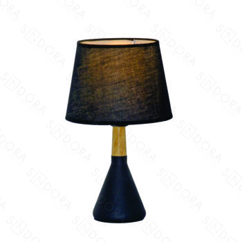 Abajur em Metal Preto com Cúpula de Linho Preto 20x34CM - Sindora DCT00544
