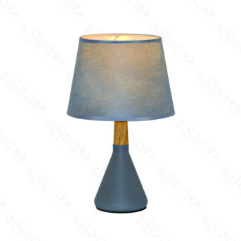 Abajur em Metal Cinza com Cúpula de Linho 20x34CM - Sindora DCT00546