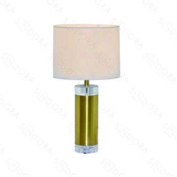 Abajur em Metal Dourado com Cristal 38x67CM - Sindora DCT00552