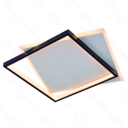 Plafon Metal Preto e Silicone 40×40 cm - Sindora DCX03125
