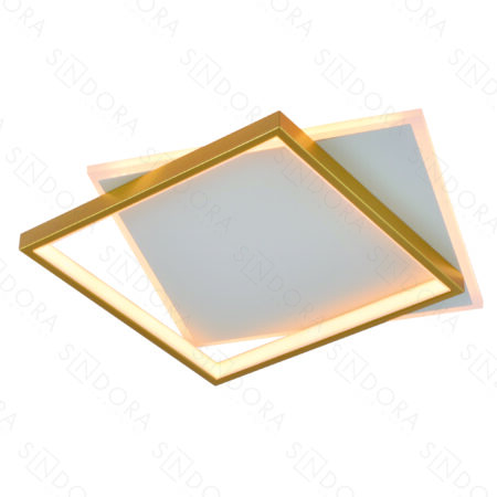 Plafon Metal Dourado Acrílico e Silicone 40×40 cm - Sindora DCX03126