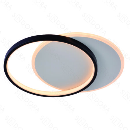 Plafon Metal Preto Acrílico e Silicone 40cm - Sindora QX05617