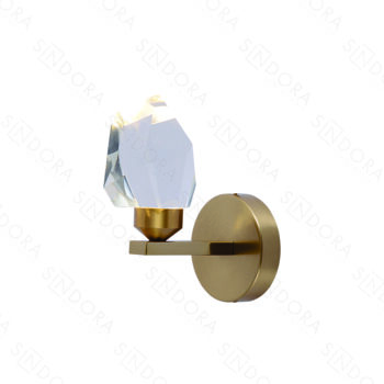 Arandela Metal Bronze e Cristal Transparente 12×15 cm – Sindora QB05132