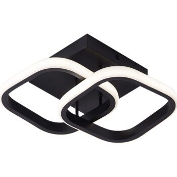 Plafon Alumínio Preto e Silicone 24×22 cm - Sindora QX05323