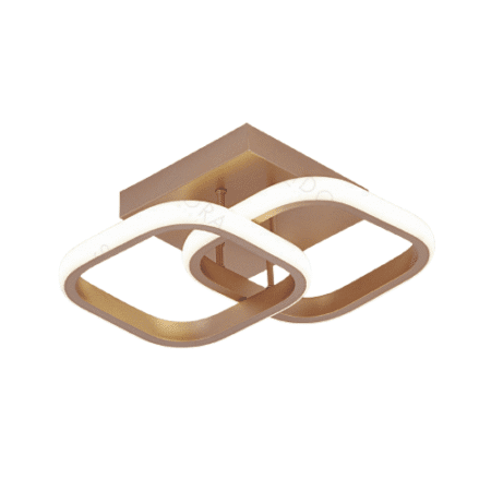 Plafon Alumínio Dourado e Silicone: 24×22 cm - Sindora QX05324