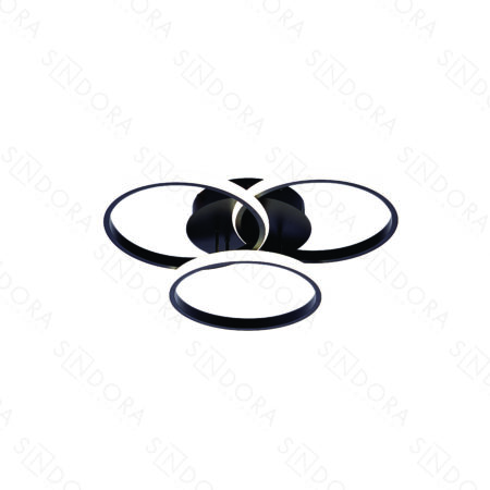 Plafon Metal Preto e Silicone 25×25×25 cm - Sindora QX05332