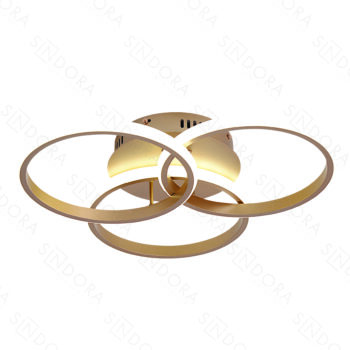 Plafon Alumínio Dourado e Silicone 25×25×25 cm - Sindora QX05333