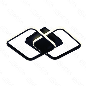 Plafon em Metal Preto 40x40x7,5CM - Sindora QX05461
