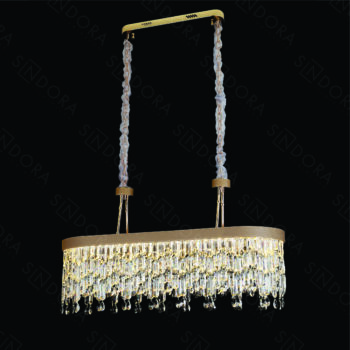 Pendente em Metal Dourado com Cristal 100x35x58CM - Sindora DCD00284