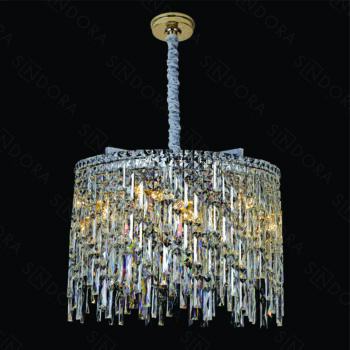 Pendente em Metal Cromado com Cristal 60x45CM - Sindora DCD00288