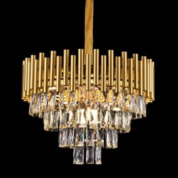 Pendente em Metal Dourado com Cristal 52x33CM - Sindora DCD00453