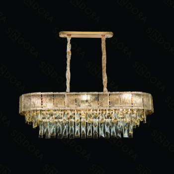 Pendente em Metal Dourado com Cristal 80x30x26CM - Sindora DCD01034