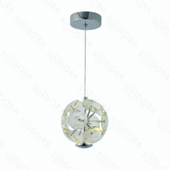 Pendente em Metal Cromado com Cristal 15x15CM - Sindora DCD02198