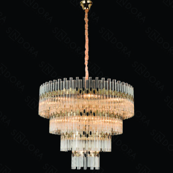 Pendente em Metal Dourado com Cristal 80x55CM - Sindora DCD02870