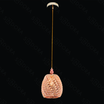 Pendente em Metal Dourado com Cristal Âmbar 20x15CM - Sindora DCD02879