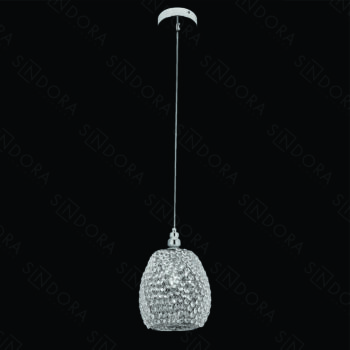 Pendente em Metal Cromado com Cristal 20x15CM - Sindora DCD02880