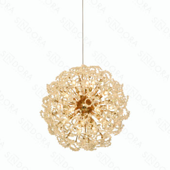 Pendente em Metal Dourado com Cristal 80 CM - Sindora DCD06225