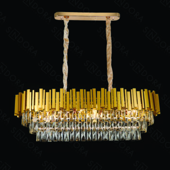 Pendente em Metal Dourado com Cristal 100x35CM - Sindora DCD06539