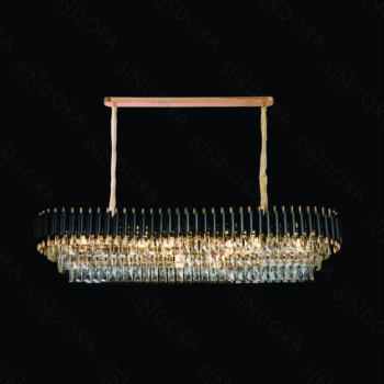 Pendente em Metal Preto com Cristal Transparente 118x35x39 - Sindora DCD06584