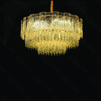 Pendente em Metal Dourado com Cristal  75x34CM - Sindora DCD06599