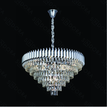 Pendente em Metal Cromado com Cristal 95x48CM - Sindora DCD06608