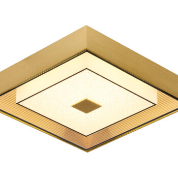 Plafon Metal Dourado e Vidro 34×9 cm - Sindora DCX015062