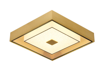 Plafon Metal Dourado e Vidro 34×9 cm - Sindora DCX015062