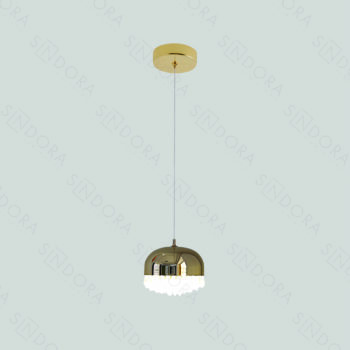Pendente em Metal Dourado com Cristal 14x15CM - Sindora QD05134