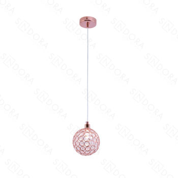 Pendente em Metal Rose com Cristal 12CM - Sindora QD05160
