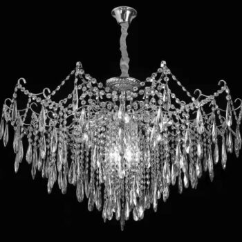 Pendente em Metal Cromado com Cristal 95x60CM - Sindora DCD00431