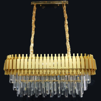Pendente em Metal Dourado com Cristal 80x30x33CM - Sindora DCD00450