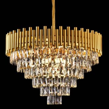 Pendente em Metal Dourado com Cristal 72x43CM - Sindora DCD00454