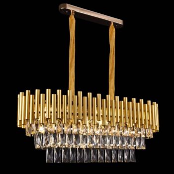 Pendente em Metal Dourado com Cristal 76x26x28CM - Sindora DCD00455