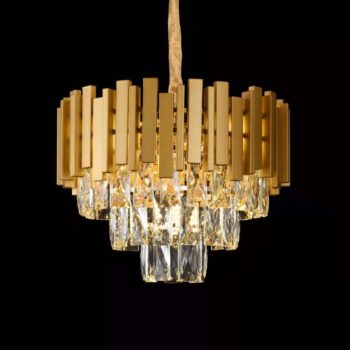 Pendente em Metal Dourado com Cristal 38x28CM - Sindora DCD00457