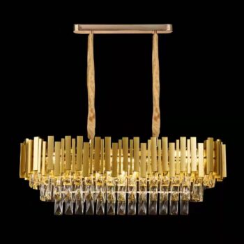 Pendente em Metal Dourado com Cristal 76x26x28CM - Sindora DCD00460