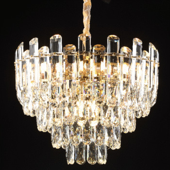 Pendente 45×36cm em Metal Dourado com Cristal - Sindora DCD00462