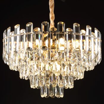 Pendente 55×36cm em Metal Dourado com Cristal - Sindora DCD00463