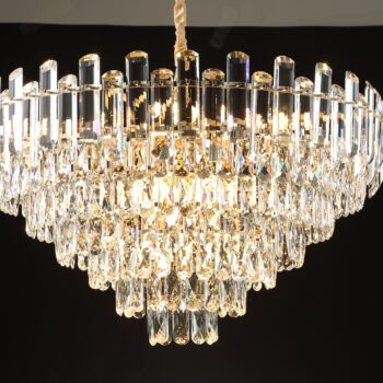 Pendente 75×46cm em Metal Dourado com Cristal - Sindora DCD00464