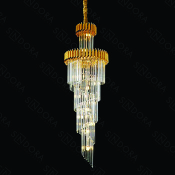 Pendente em Metal Dourado com Cristal 65x180CM - Sindora DCD00492