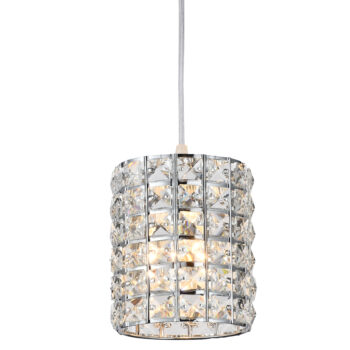 Pendente em Metal Cromado com Cristal 13×16×150CM - Sindora DCD00744